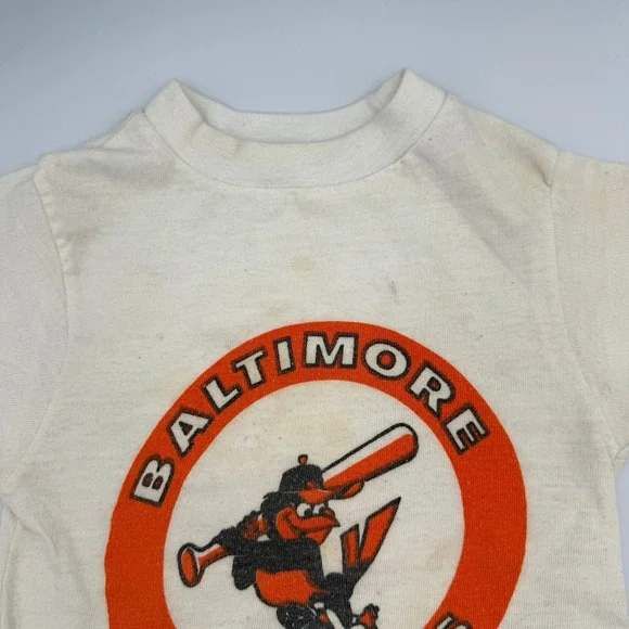 VTG 70-80s Baltimore Orioles T-Shirt Youth XS| MLB, Cartoon Mascot | STAINED - Picture 3 of 11